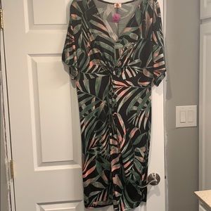 Tropical Ruched Dress
